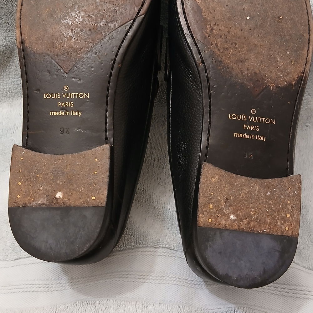 Louis Vuitton Black Loafers with Gold Hardware - Picture 7 of 7
